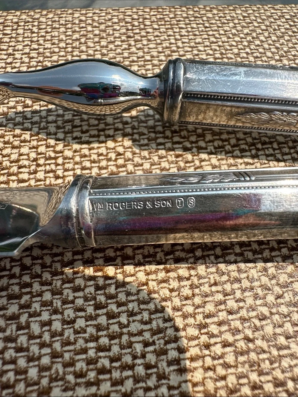 Classic Silver Carving Knife and Fork Set Mayfair  Wm. Rogers &Son